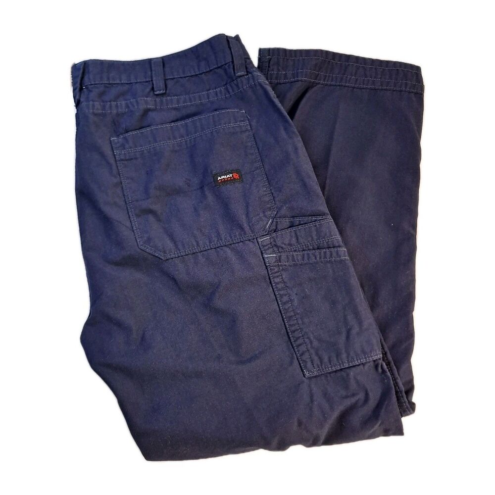 Ariat Mens Duralight M4 Work Pants Size 40 X 32 Ripstop Carpenter Blue